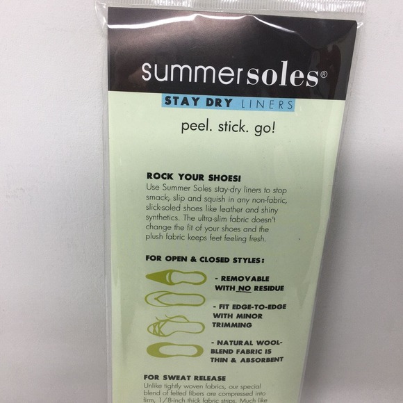 Summer Soles 3 Pair Ultra Absorbent Stay Dry Shoe Liners, Women's Size 5-11 - Ta - Picture 6 of 8